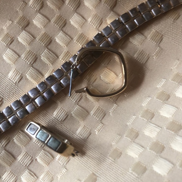 Gold Square linked together with silver - Picture 4 of 5